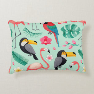 Cojín Decorativo Ilustraciones acuáticos, flores tropicales