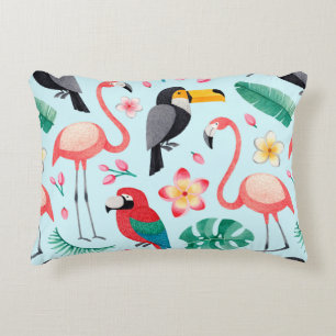 Cojín Decorativo Ilustraciones acuáticos, flores tropicales