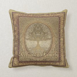 Cojín Decorativo Ilustraciones de encargo del árbol de familia