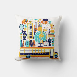 Cojín Decorativo Ilustraciones escolares nombre personalizado almoh