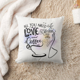 Cojín Decorativo Ilustraciones estéticos, café Chica