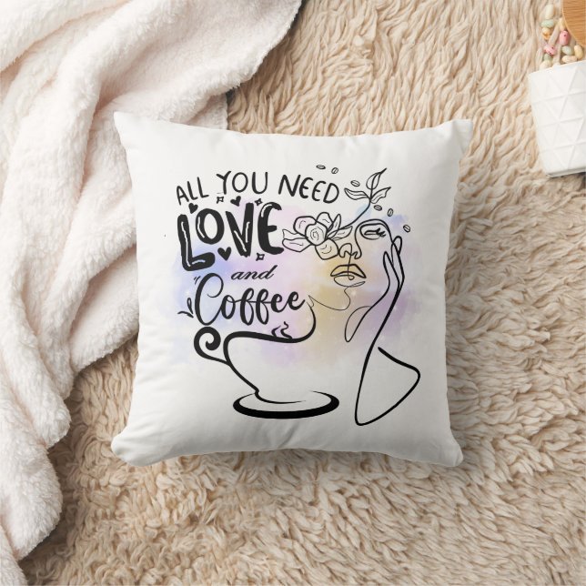 Cojín Decorativo Ilustraciones estéticos, café Chica (Manta)