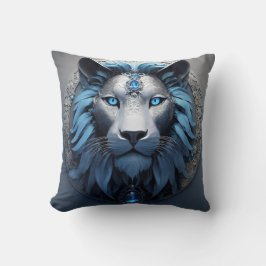 Cojín Decorativo ilustrar una cabeza de león geométrica en styl iso