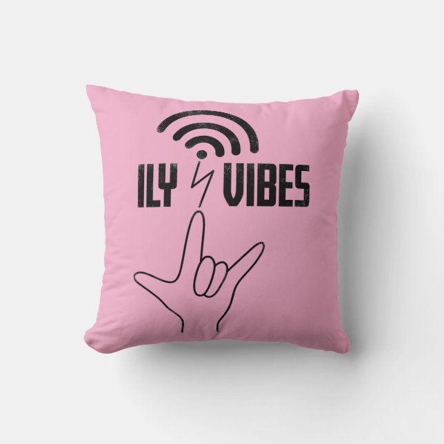 Cojín Decorativo ILY Vibes - ASL Design  (Anverso)