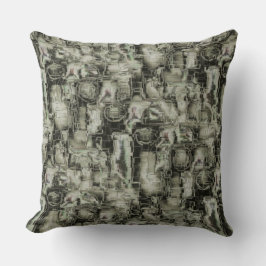 Cojín Decorativo Imagen abstracta de mosaico tallado en tonos grise