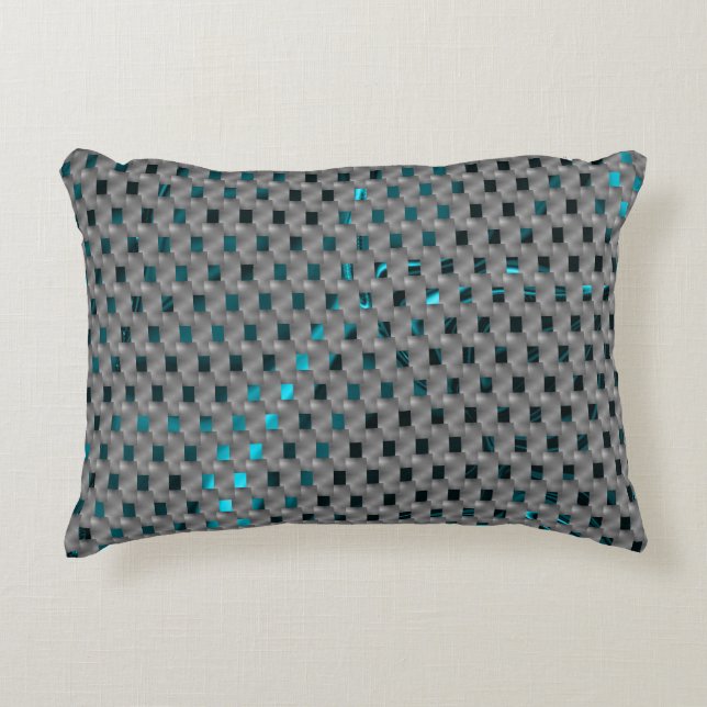 Cojín Decorativo Imagen cian bajo placas grises, formas rectangular (Anverso)