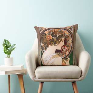 Cojín Decorativo Imagen de Alphonse Mucha