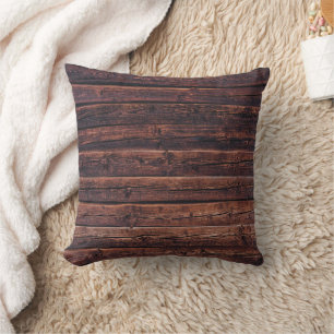 Cojín Decorativo Imagen de Foto en Primer Plano de Tablas de Madera