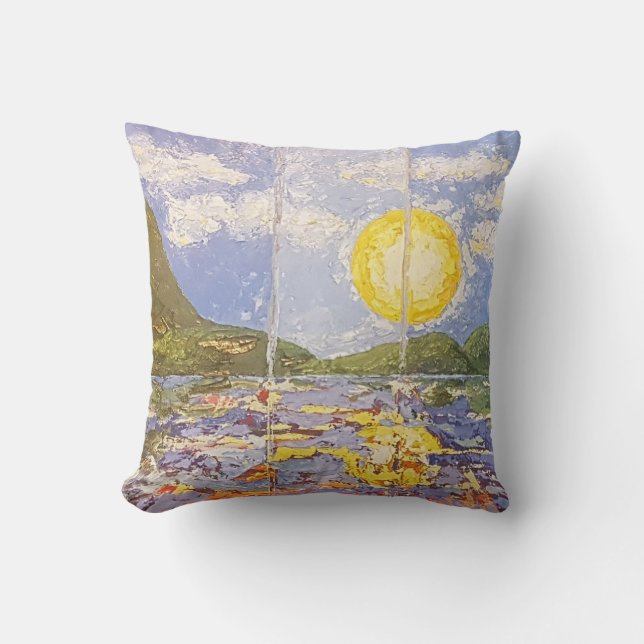 Cojín Decorativo Imagen de mi obra Una ventana al mundo (Anverso)