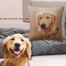 Cojín Decorativo Imagen de perro personalizada de Golden Retriever