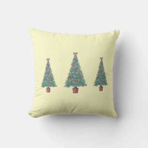 Cojín Decorativo imagen única de tres árboles de navidad contemporá