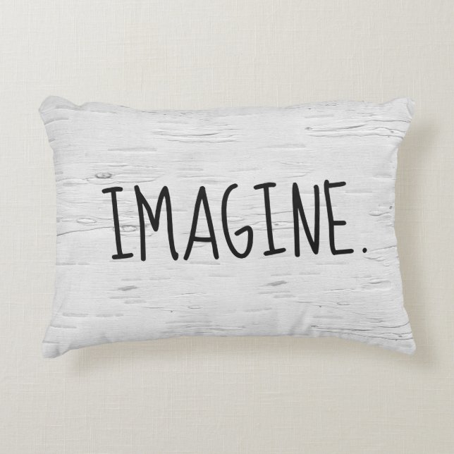 Cojín Decorativo IMAGINAR texto en árbol de birch (Anverso)