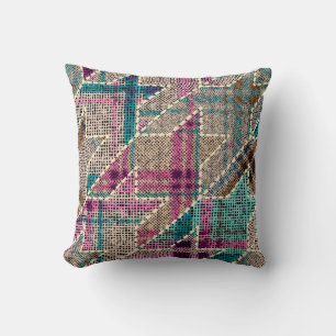 Cojín Decorativo Imitación del patrón de patchwork indio con textur