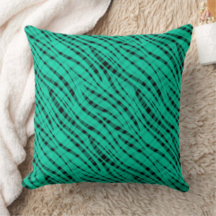 Cojín Decorativo Impresión abstracta de tigre turquesa verde