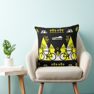 Cojín Decorativo Impresión actual con tema de bicicleta
