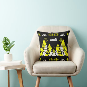 Cojín Decorativo Impresión actual con tema de bicicleta