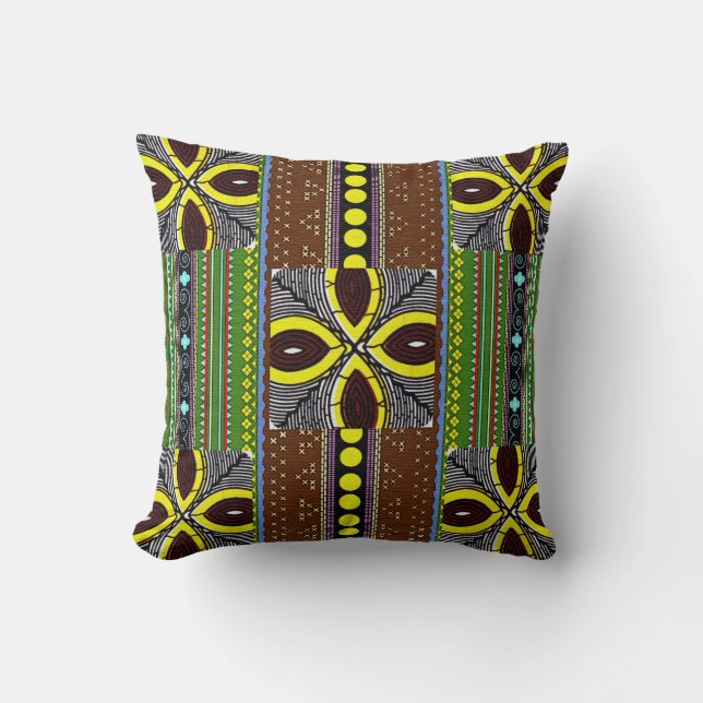 Cojín Decorativo Impresión africana (Anverso)