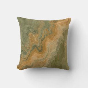 Cojín Decorativo Impresión amarilla de mostaza verde oliva de salvi