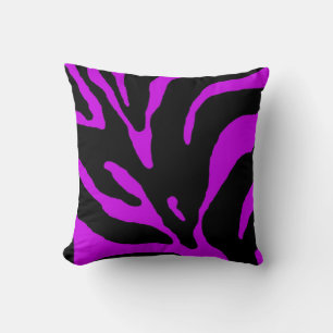 Cojín Decorativo Impresión animal de banda de cebra morada