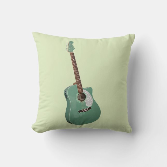 Cojín Decorativo Impresión artística de guitarra (Anverso)