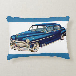 Cojín Decorativo Impresión azul DeSoto de 1950