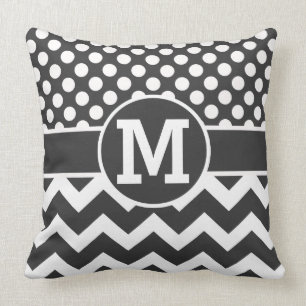 Cojín Decorativo Impresión blanca negra personalizada de los