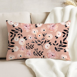 Cojín Decorativo Impresión botánica caprichosa rosa rubor