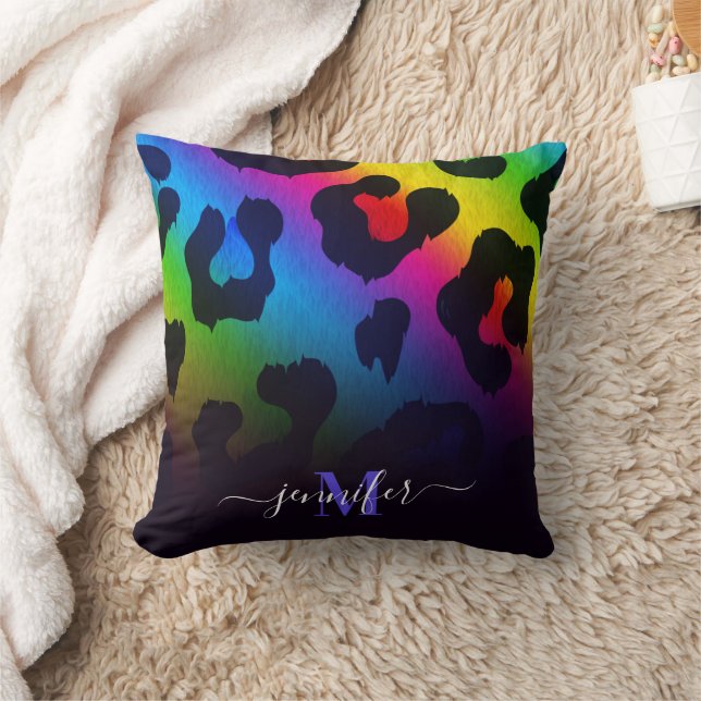 Cojín Decorativo Impresión colorida de leopardo (Manta)