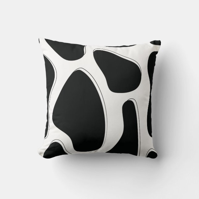 Cojín Decorativo Impresión dálmata en blanco y negro (Anverso)