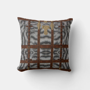 Cojín Decorativo Impresión de animal de cuero tribal vintage tigre