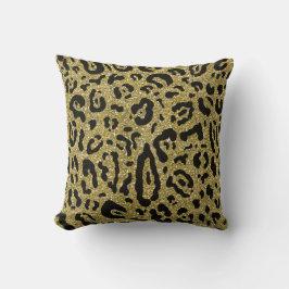 Cojín Decorativo Impresión de Animal Leopardo Guepardo Negro Brillo