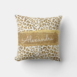 Cojín Decorativo Impresión de animales dorados y blancos con Purpur