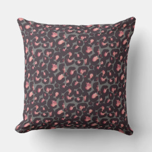 Cojín Decorativo Impresión de animales modernos de leopardo rosado