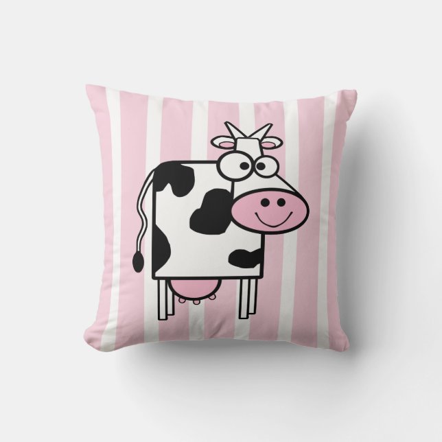 Cojín Decorativo Impresión de animales sonrientes para vacas (Anverso)