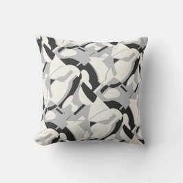 Cojín Decorativo Impresión de arte abstracta gris gris gris blanco