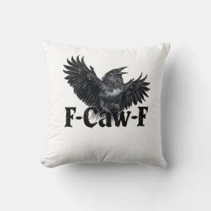 Cojín Decorativo Impresión de arte de cuervo enojado F-Caw-F Arte g