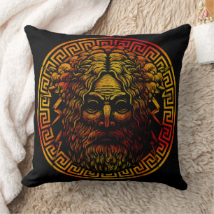 Cojín Decorativo Impresión de arte del antiguo escudo de Zeus