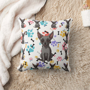 Cojín Decorativo Impresión de bolas y hojas Xoloitzcuintli