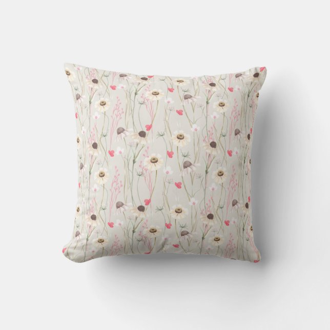 Cojín Decorativo Impresión de campo de cabaña pradera (Anverso)