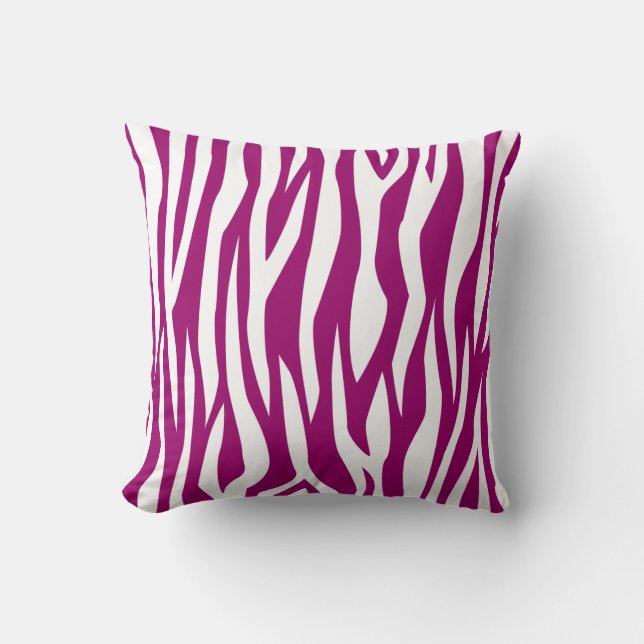 Cojín Decorativo Impresión de cebra magenta (Anverso)
