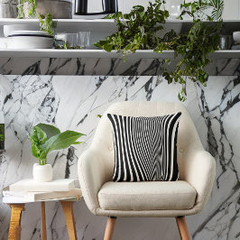 Cojín Decorativo Impresión de cebra negra y blanca y curvada