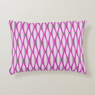 Cojín Decorativo Impresión de cinta de medio siglo - rosa y gris / 