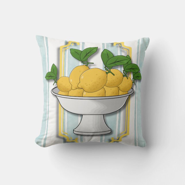 Cojín Decorativo Impresión de cocina italiana con bolas de limón |  (Anverso)
