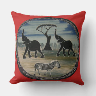 Cojín Decorativo Impresión de elefantes africanos