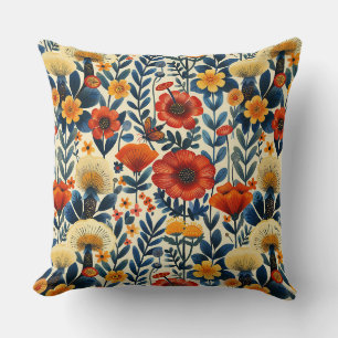 Cojín Decorativo Impresión de estilo escandinavo con abejas y flore