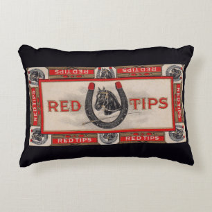 Cojín Decorativo Impresión de etiqueta de cigarros de Tiempos Rojos