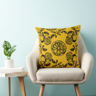 Cojín Decorativo Impresión de fruta cítrica botánica vintage