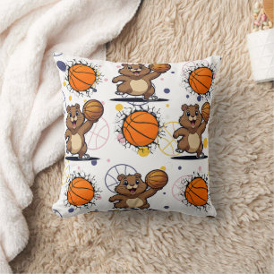 Cojín Decorativo Impresión de gopher de baloncesto de Kawaii