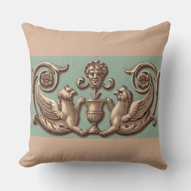 Cojín Decorativo impresión de griffins gemelos (Anverso)