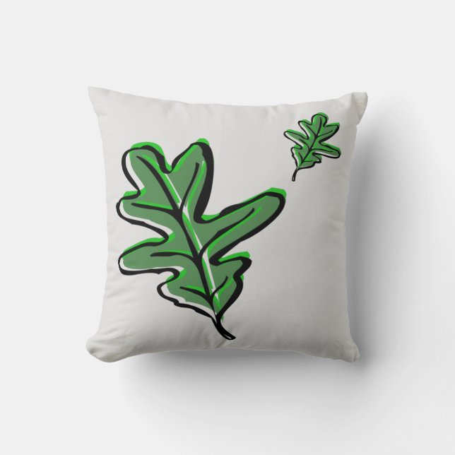 Cojín Decorativo Impresión de hoja retro (Anverso)